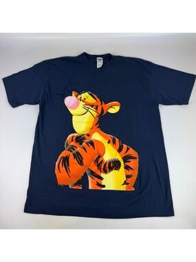 Vintage Pooh Single Stitch Mens Size XL Tigger Graphic T Shirt Blue Made in USA